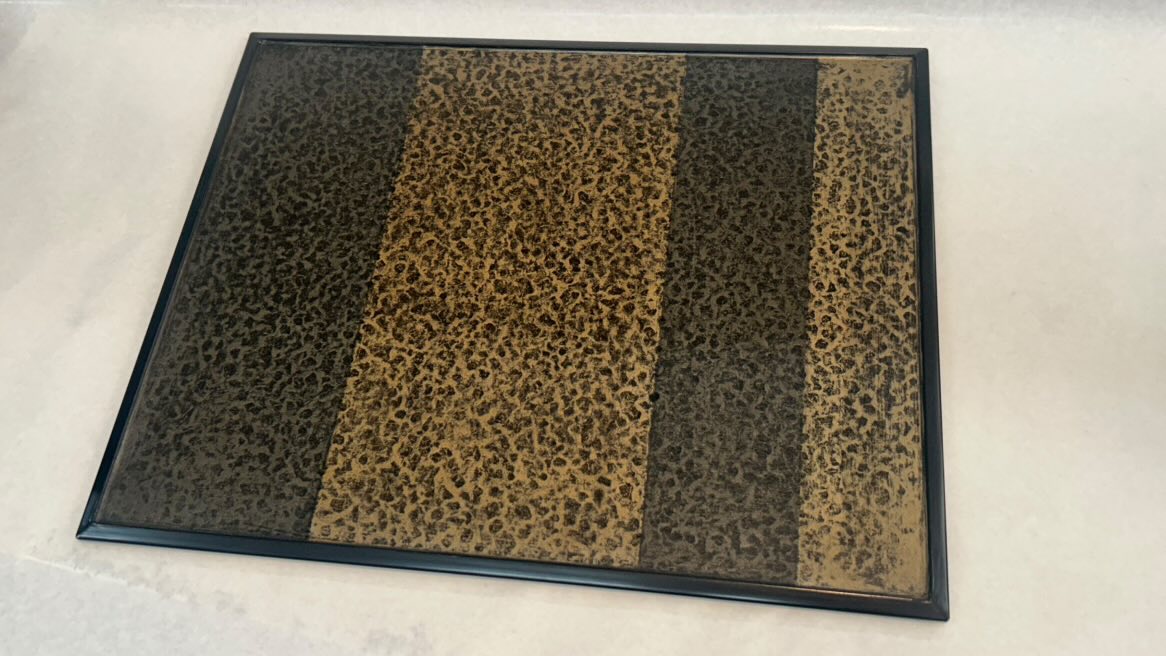 A尺3敷膳雲柄和紙貼金/黒