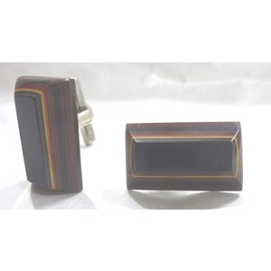 J11木製葵堆朱カフス22X8(mm)漆塗研出朱