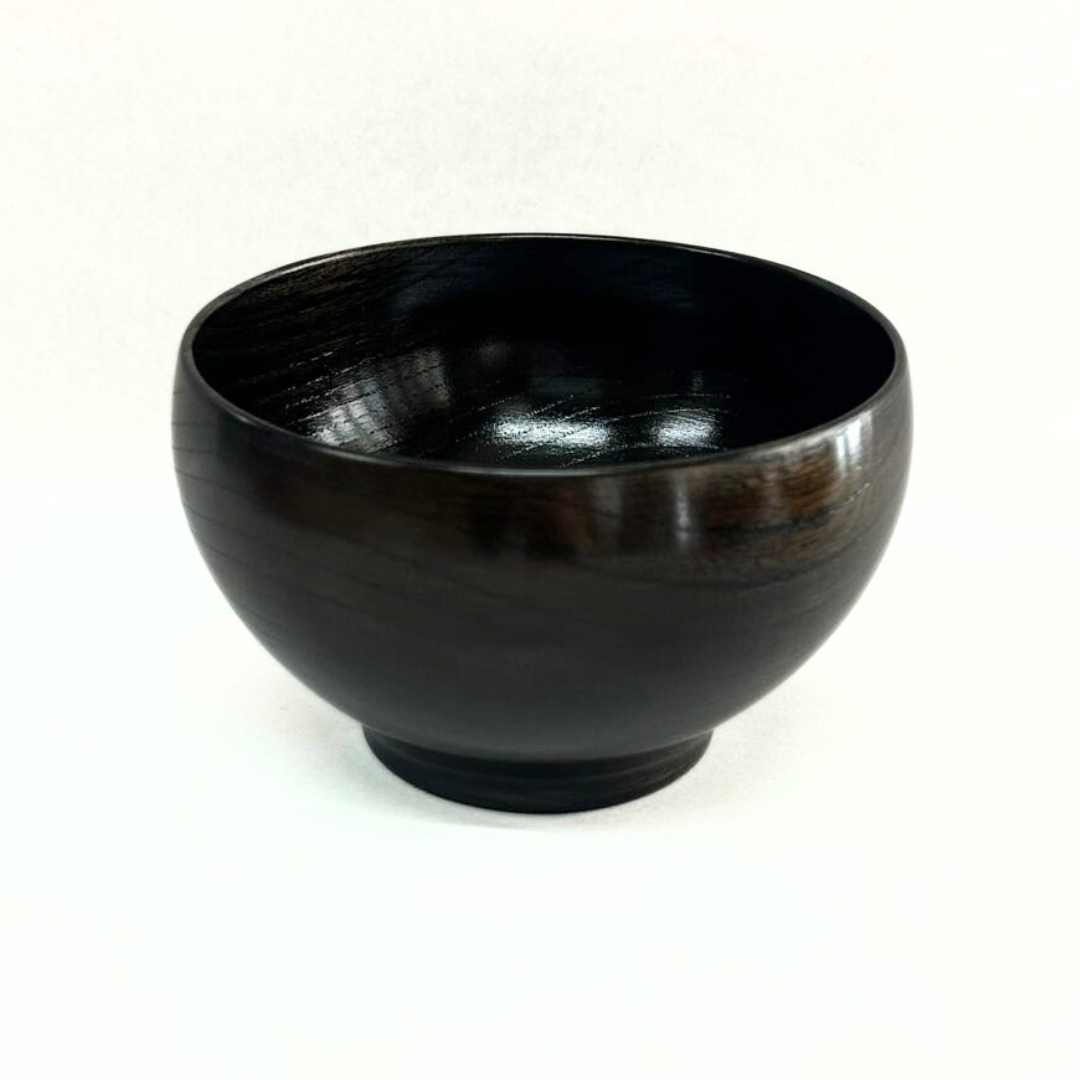 木製国産栓欅ちとせ椀黒ｽﾘ漆114φ/お椀/漆塗