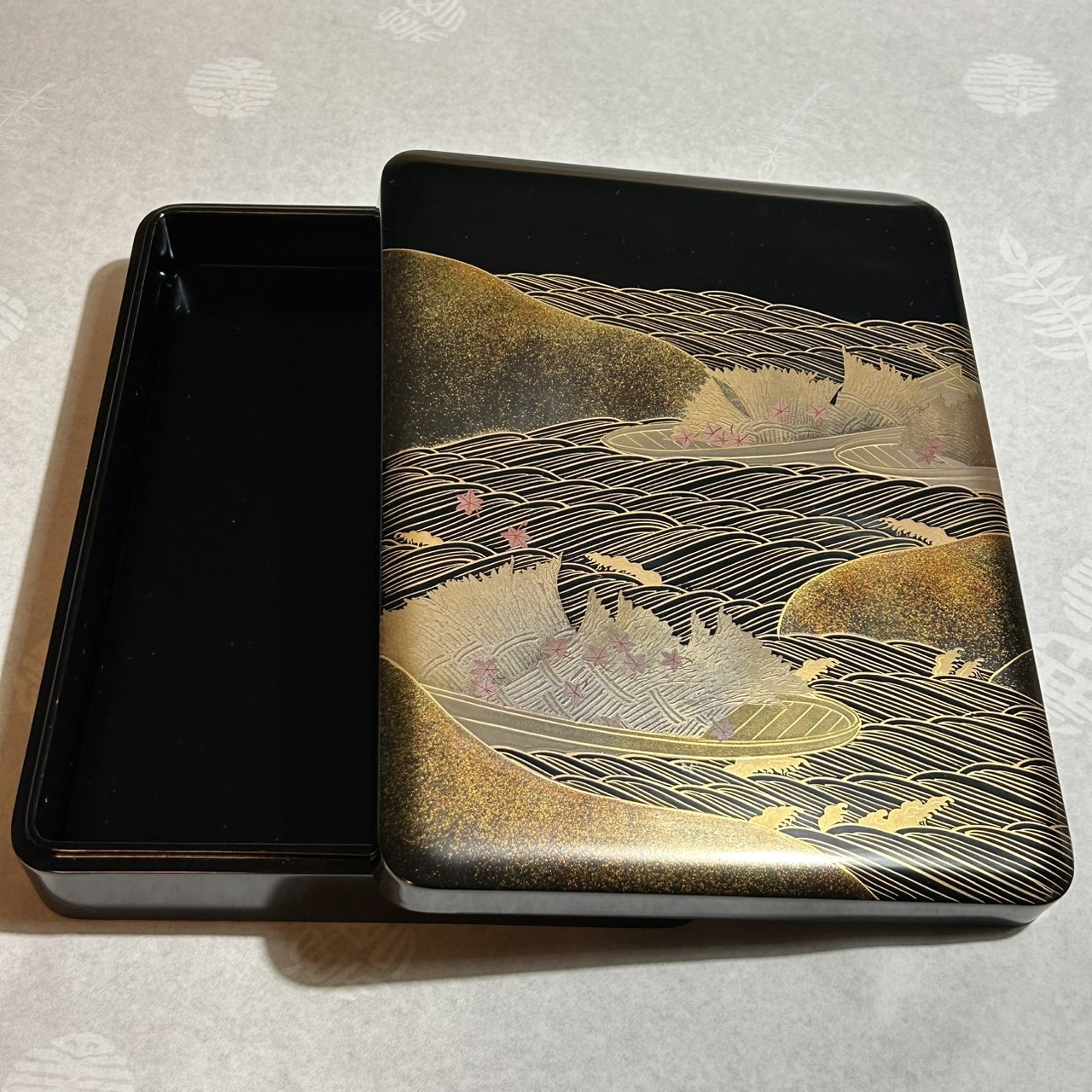 木製黒芝舟硯箱/文庫