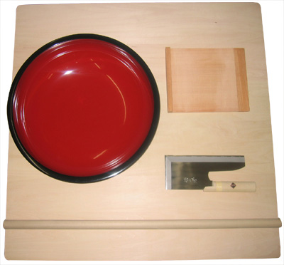 大そば打ち道具５点上セット(のし板こね鉢共大)