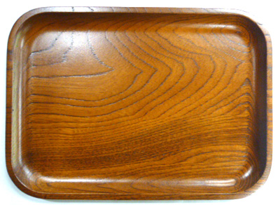 木製栓(欅)7寸長手盆名刺盆