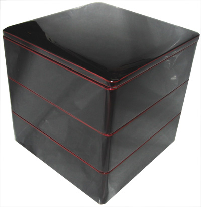 木製６５三段重溜内朱漆塗/重箱